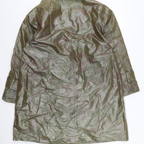 London Fog Women's Green Mid-Length Rain Coat Size 6 Regular
