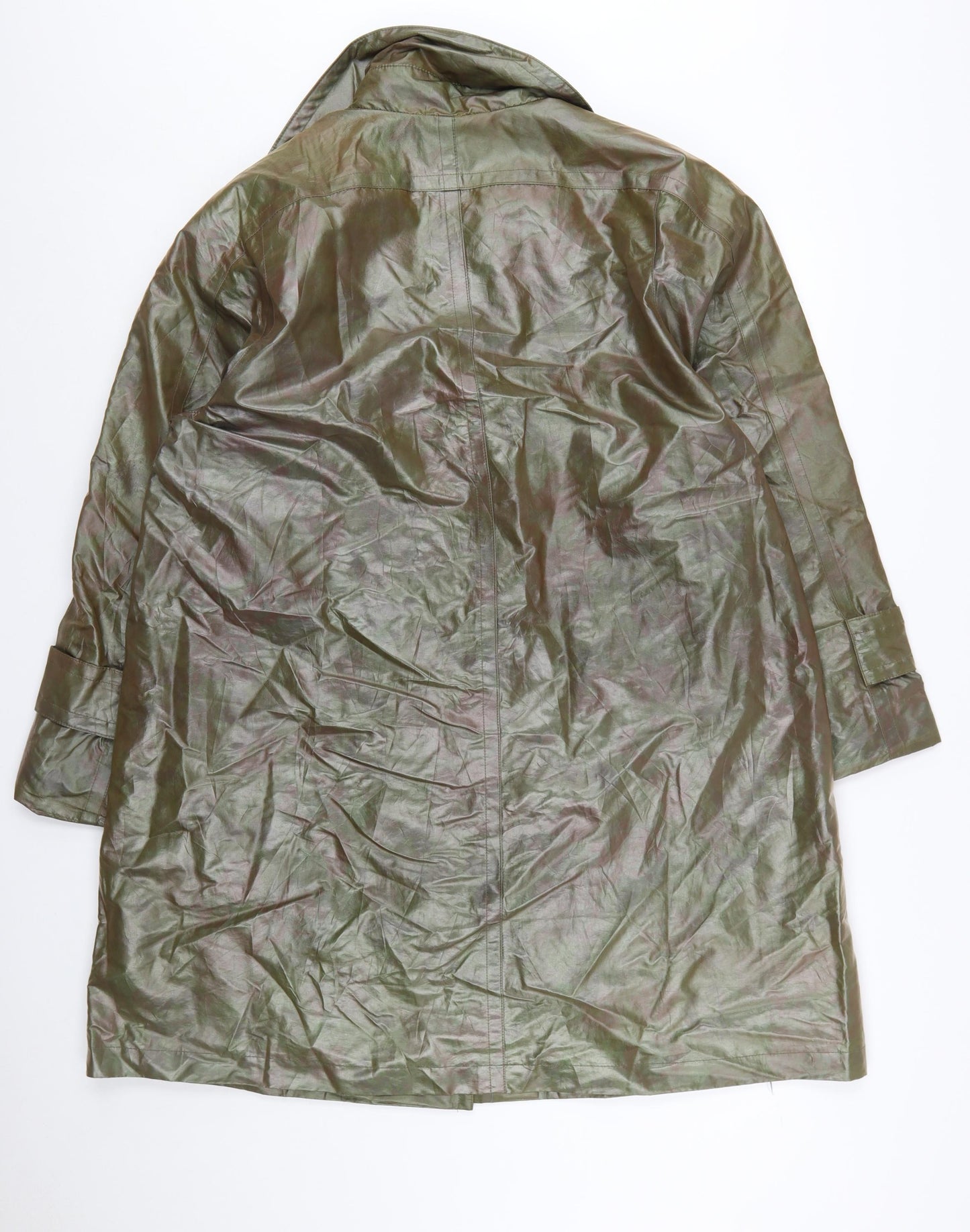 London Fog Women's Green Mid-Length Rain Coat Size 6 Regular