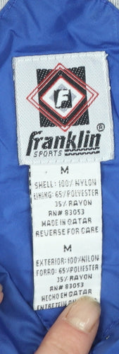 Franklin Sports Men's Blue Windbreaker Jacket Size M Nylon Lined