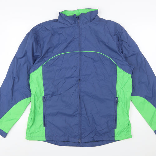 Power Promotions Men's Blue Green Windbreaker Jacket L Lightweight Outdoor