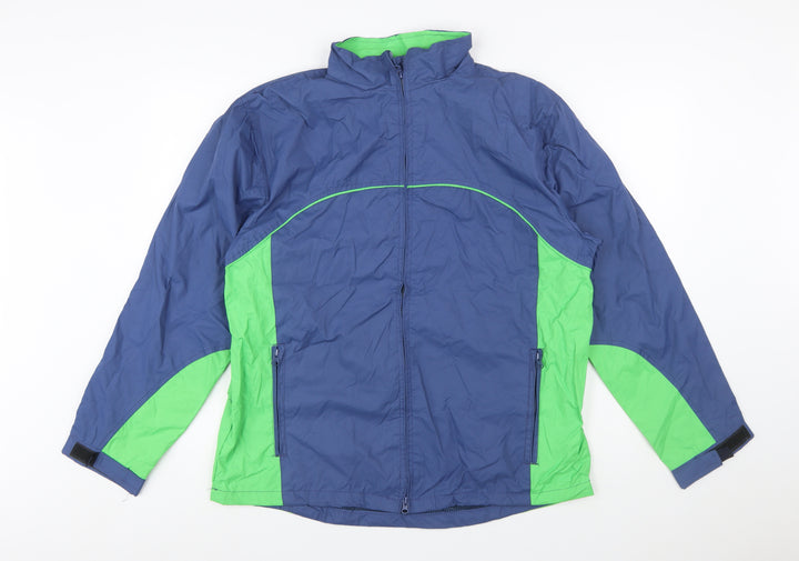 Power Promotions Men's Blue Green Windbreaker Jacket L Lightweight Outdoor