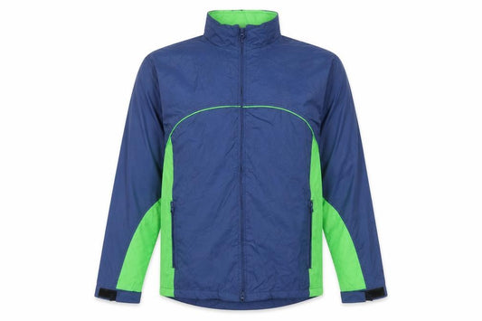 Front view of Power Promotions Men's Blue Green Windbreaker Jacket L Lightweight Outdoor
