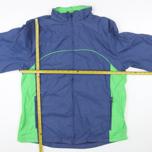 Power Promotions Men's Blue Green Windbreaker Jacket L Lightweight Outdoor