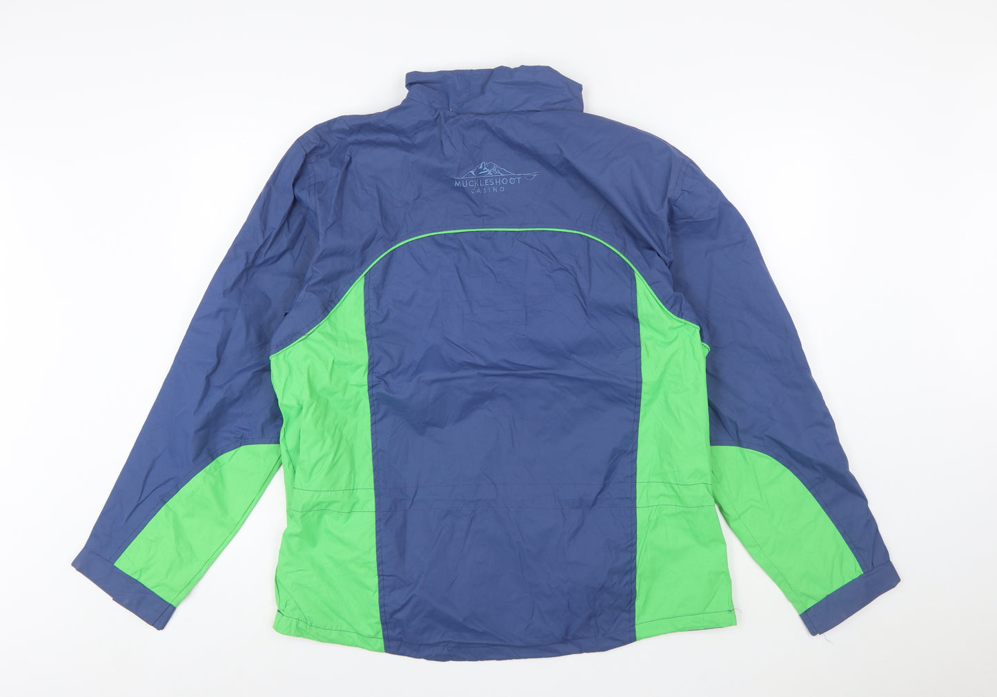 Power Promotions Men's Blue Green Windbreaker Jacket L Lightweight Outdoor
