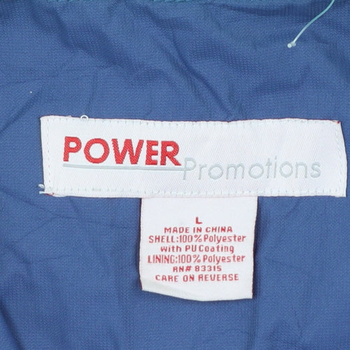 Power Promotions Men's Blue Green Windbreaker Jacket L Lightweight Outdoor