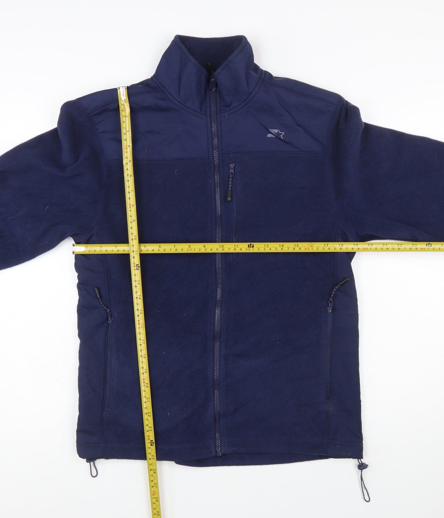 Starter Men's Blue Full Zip Fleece Jacket Size S 34-36 Regular Fit