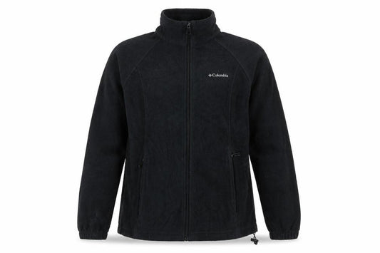 Front view of Columbia Men Black Fleece Full Zip Jacket, size M, Outdoor Casual
