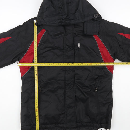 Spada Men's Black Red Motorcycle Jacket Hooded Lined Size M