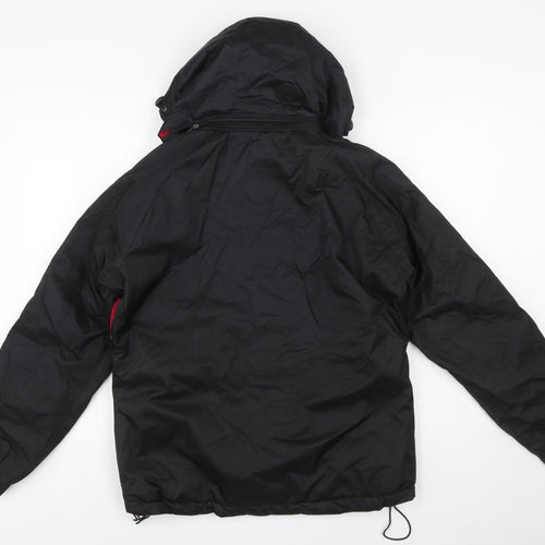 Spada Men's Black Red Motorcycle Jacket Hooded Lined Size M