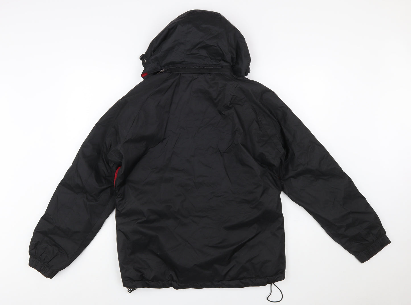 Spada Men's Black Red Motorcycle Jacket Hooded Lined Size M