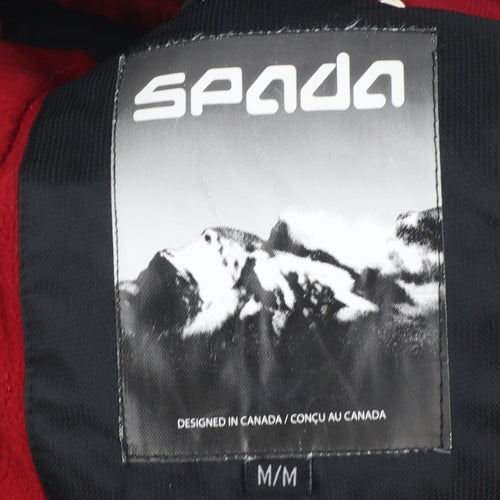 Spada Men's Black Red Motorcycle Jacket Hooded Lined Size M