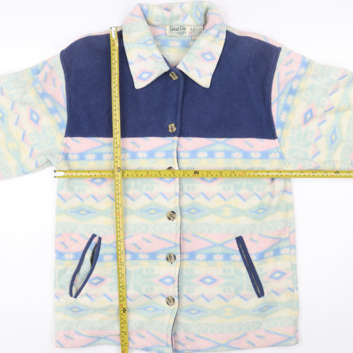 Cottage Cove Women's Multicoloured Fleece Jacket S Retro Geometric