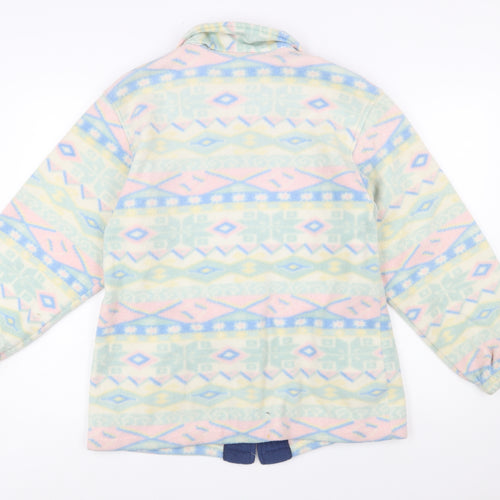 Cottage Cove Women's Multicoloured Fleece Jacket S Retro Geometric