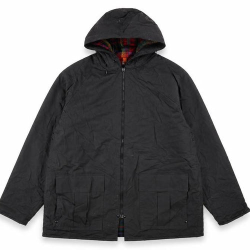 Misty Harbor Men’s Black PVC Hooded Rain Coat Jacket Size M Waterproof