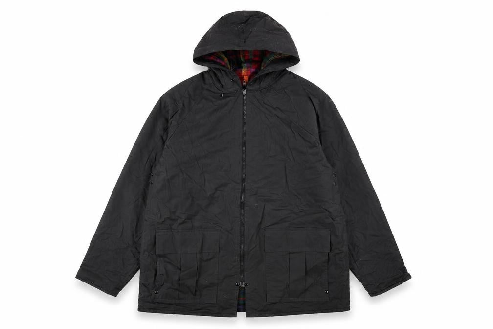 Misty Harbor Men’s Black PVC Hooded Rain Coat Jacket Size M Waterproof