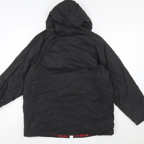 Misty Harbor Men’s Black PVC Hooded Rain Coat Jacket Size M Waterproof