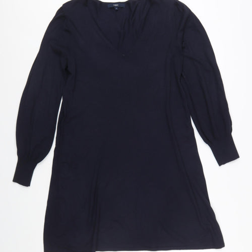 Next Women's Black Size 14 V-Neck Knit Shift Dress
