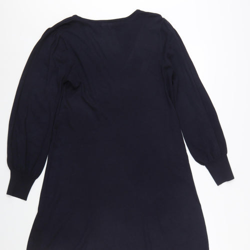 Next Women's Black Size 14 V-Neck Knit Shift Dress