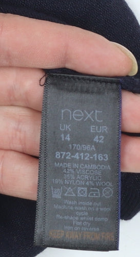 Next Women's Black Size 14 V-Neck Knit Shift Dress