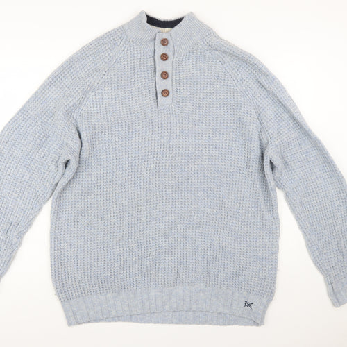 Crew Clothing Company Men's Blue 2XL Wool Henley Jumper