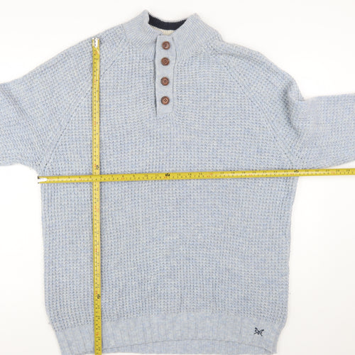 Crew Clothing Company Men's Blue 2XL Wool Henley Jumper