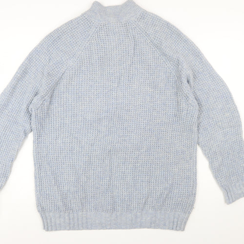 Crew Clothing Company Men's Blue 2XL Wool Henley Jumper