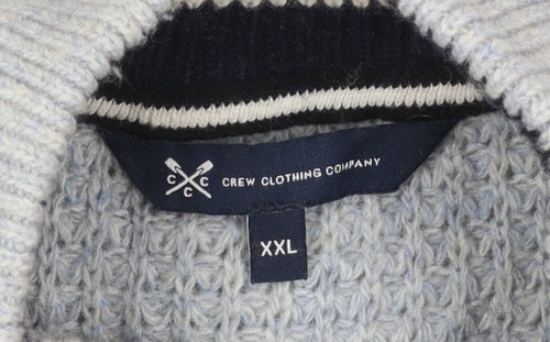 Crew Clothing Company Men's Blue 2XL Wool Henley Jumper