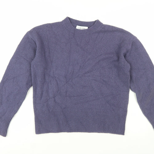 & Other Stories Women Purple XS Crew Neck Wool Blend Jumper
