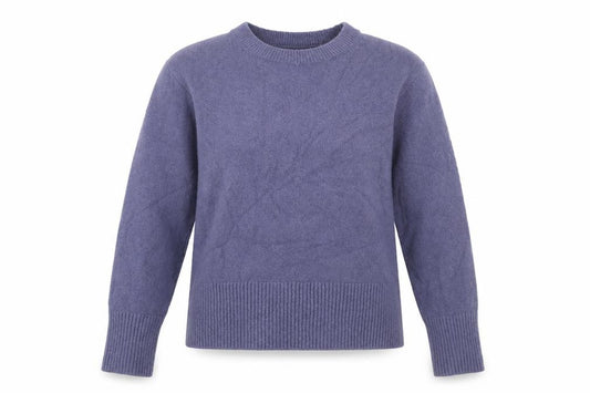 Front view of & Other Stories Women Purple XS Crew Neck Wool Blend Jumper