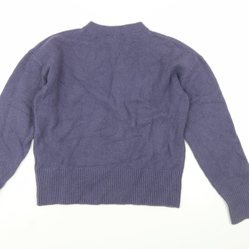& Other Stories Women Purple XS Crew Neck Wool Blend Jumper