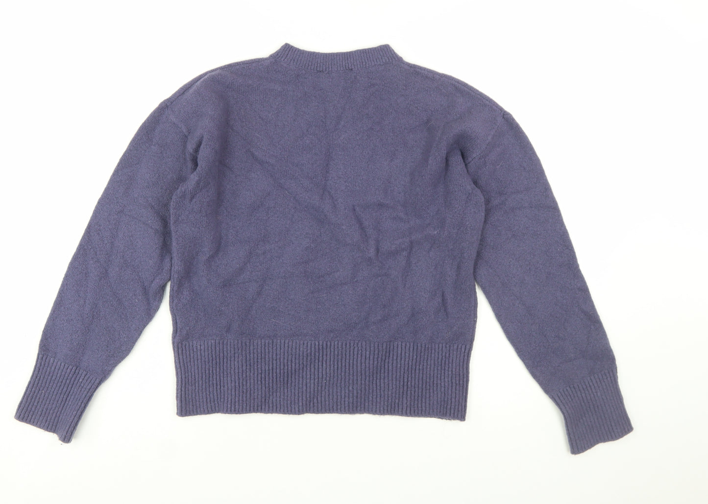 & Other Stories Women Purple XS Crew Neck Wool Blend Jumper