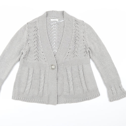 Marks and Spencer Women's Grey Acrylic Knit Cardigan UK 18