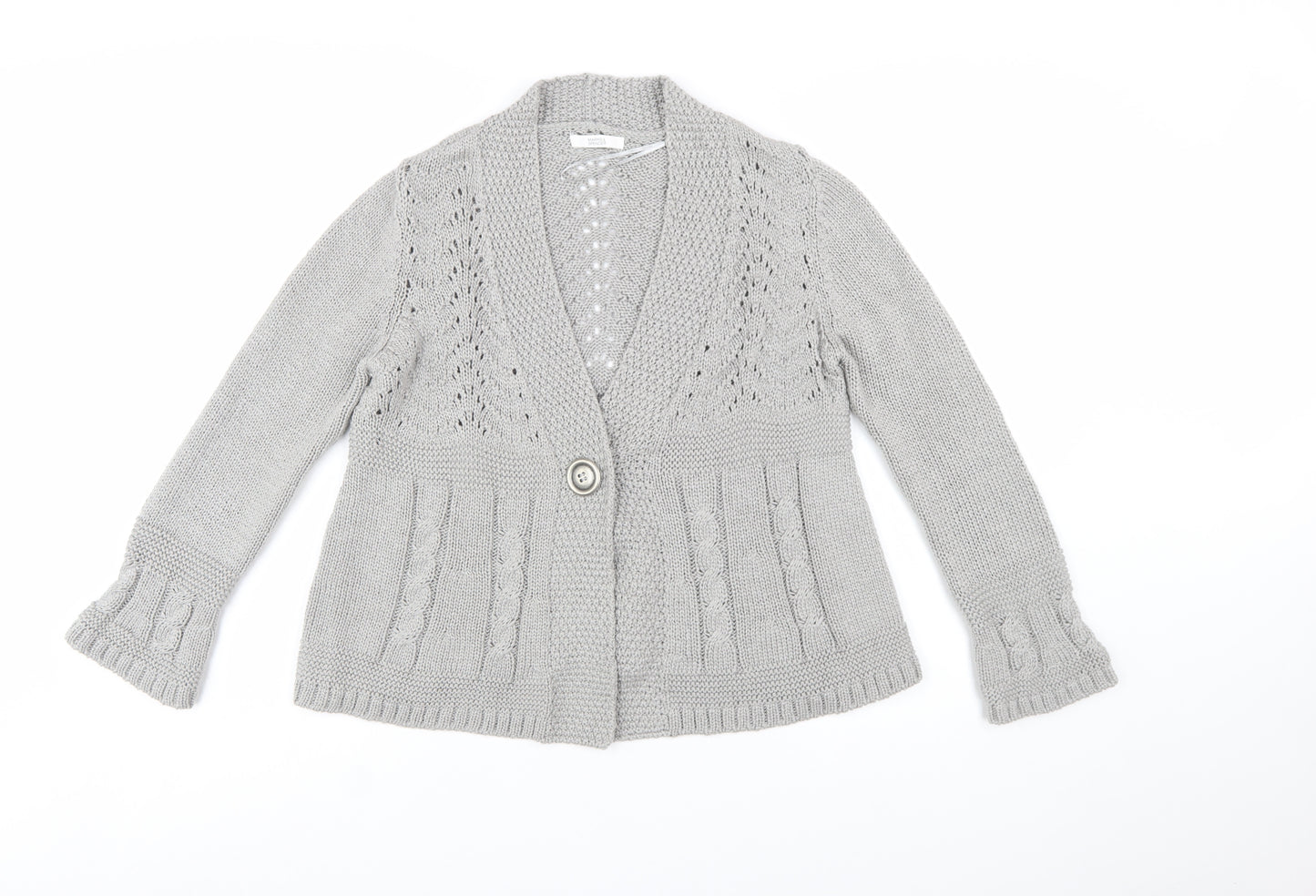 Marks and Spencer Women's Grey Acrylic Knit Cardigan UK 18