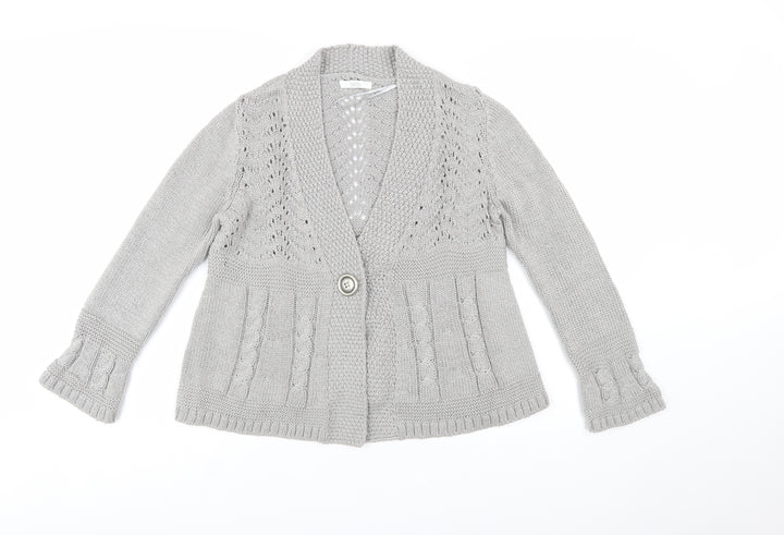 Marks and Spencer Women's Grey Acrylic Knit Cardigan UK 18