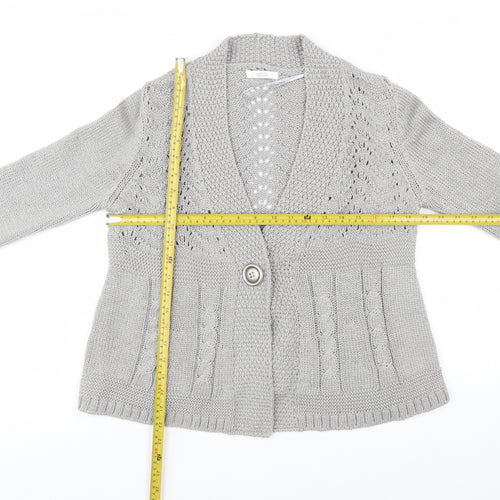 Marks and Spencer Women's Grey Acrylic Knit Cardigan UK 18