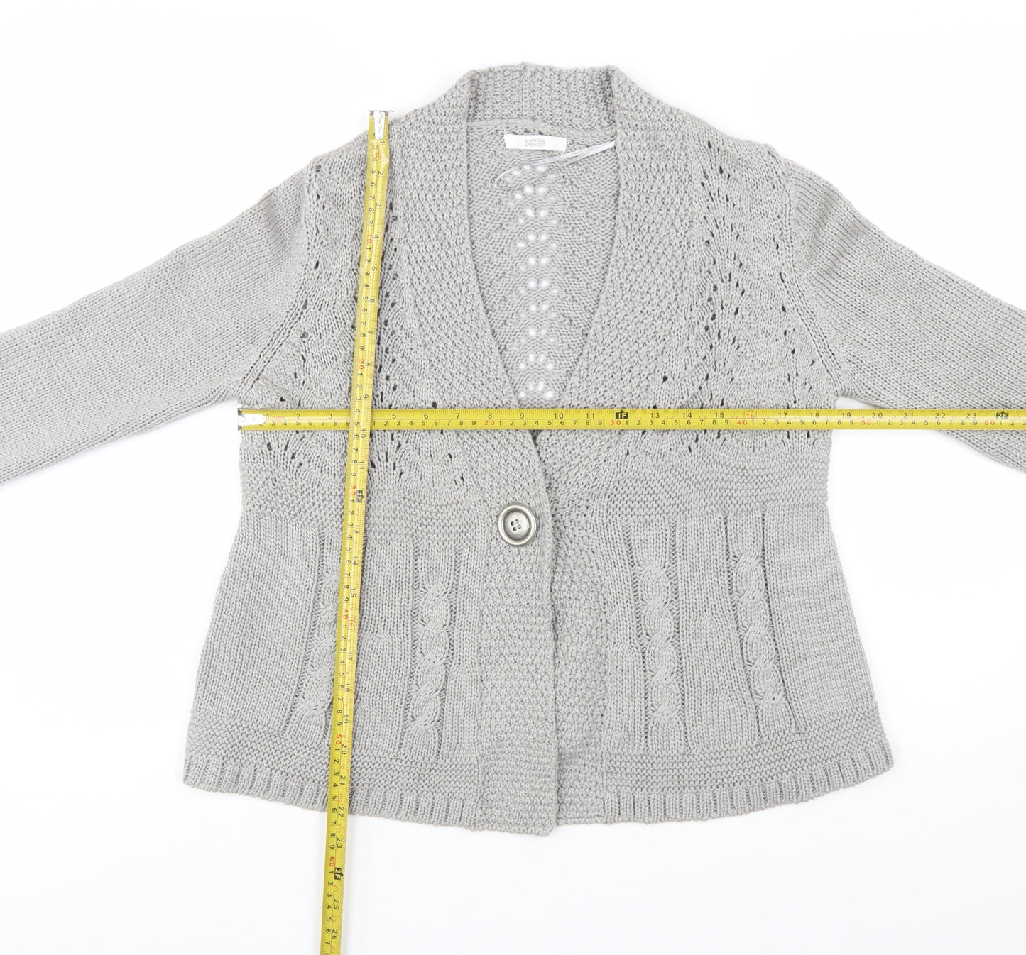 Marks and Spencer Women's Grey Acrylic Knit Cardigan UK 18