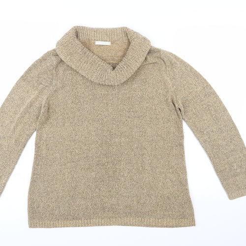 Marks and Spencer Women’s Beige Cowl Neck Long Sleeve Jumper Size 16