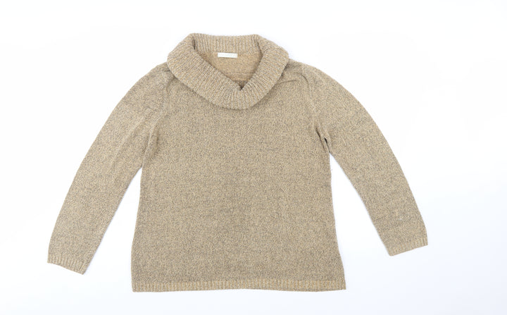 Marks and Spencer Women’s Beige Cowl Neck Long Sleeve Jumper Size 16