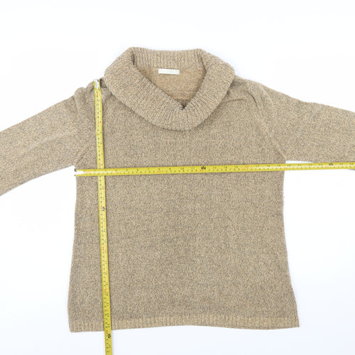 Marks and Spencer Women’s Beige Cowl Neck Long Sleeve Jumper Size 16