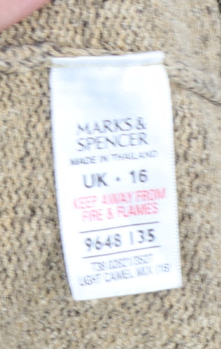 Marks and Spencer Women’s Beige Cowl Neck Long Sleeve Jumper Size 16