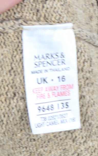 Marks and Spencer Women’s Beige Cowl Neck Long Sleeve Jumper Size 16