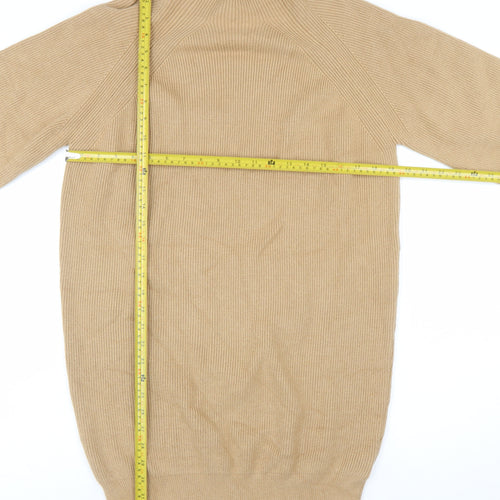 Phase Eight Women Beige XS Knit Jumper Dress High Neck