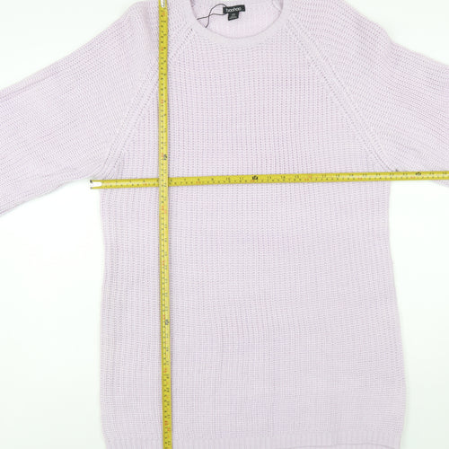Boohoo Women’s Purple Long Sleeve Crew Neck Knit Jumper Size 16