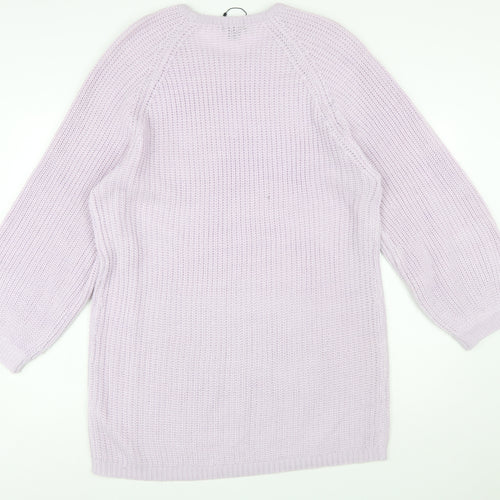 Boohoo Women’s Purple Long Sleeve Crew Neck Knit Jumper Size 16