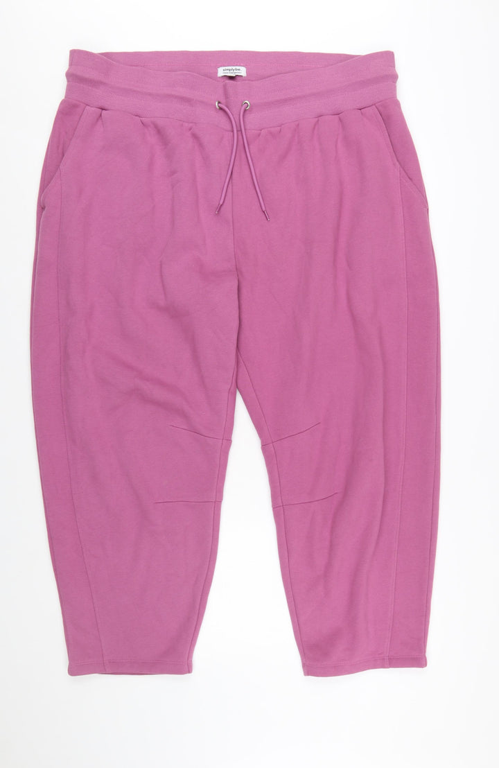Simply Be Women’s Pink Cotton Jogger Trousers Size 24 Plus Fit