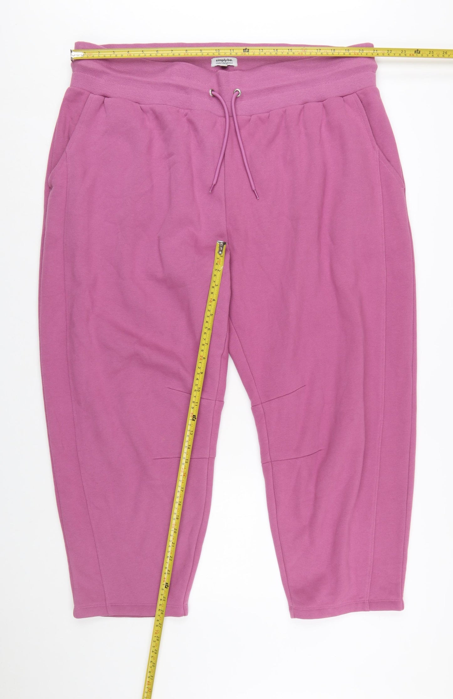 Simply Be Women’s Pink Cotton Jogger Trousers Size 24 Plus Fit