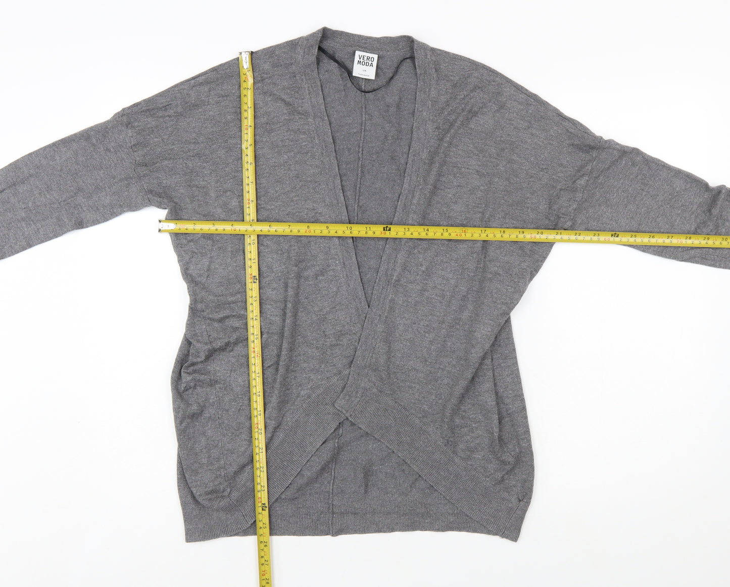 Vero Moda Women's Grey Knit Open Cardigan S Long Sleeve