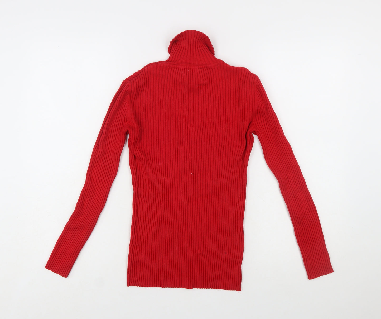 Roman Women Red Roll Neck Ribbed Long Sleeve Jumper Size 14