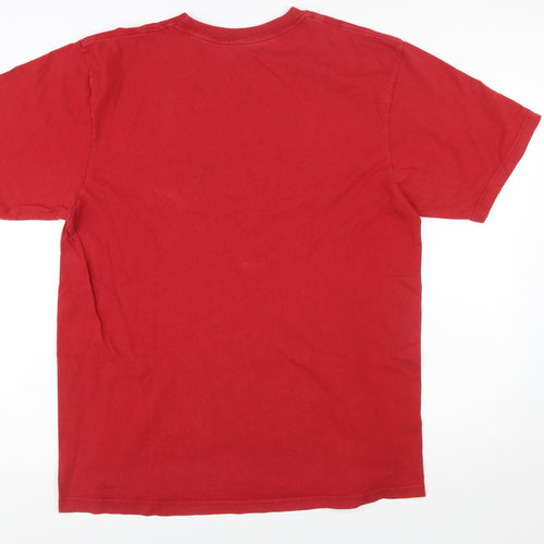 Adidas Men's Red Graphic Logo Short Sleeve Cotton T-Shirt Size L