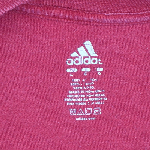 Adidas Men's Red Graphic Logo Short Sleeve Cotton T-Shirt Size L